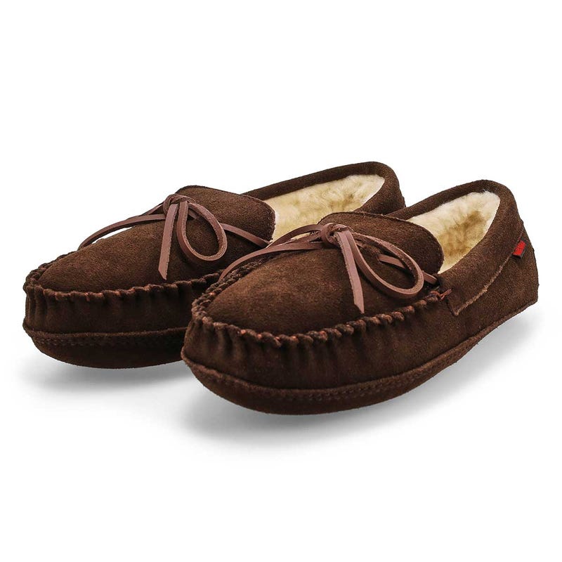 Men's Ace Suede Fur Lined SoftMocs - Chocolate