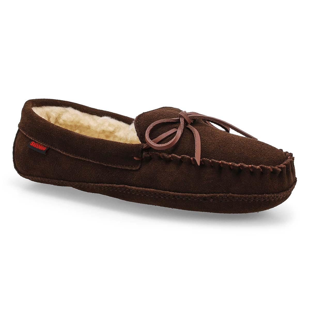 Men's Ace Suede Fur Lined SoftMocs - Chocolate