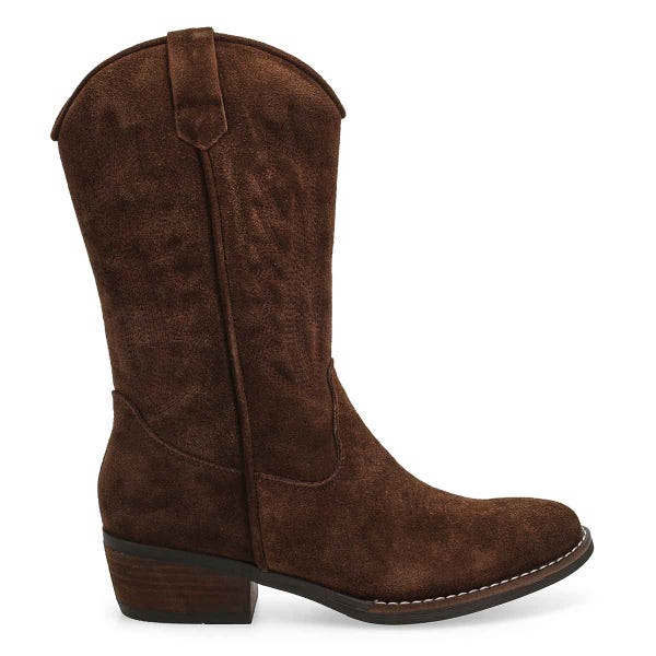 Women's  Addison Tall Suede Western Boot - Dark Brown