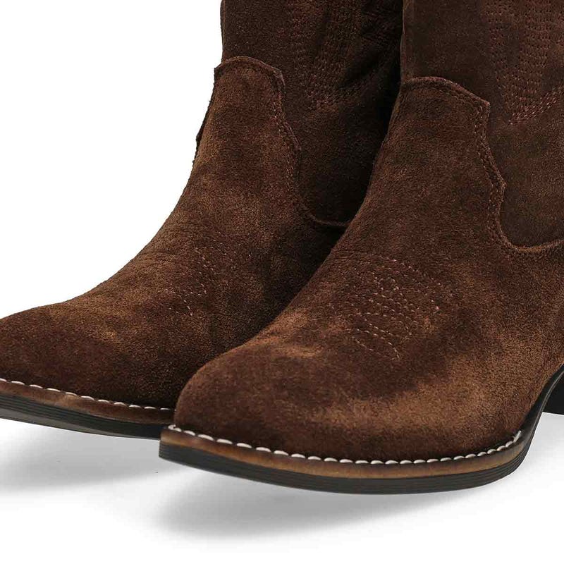 Women's  Addison Tall Suede Western Boot - Dark Brown