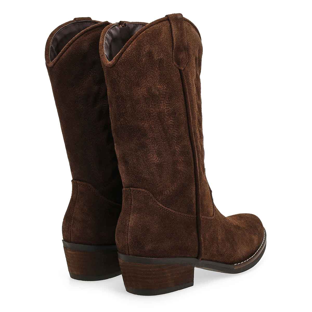 Botte western haute en cuir ADDISON, noir, femmes