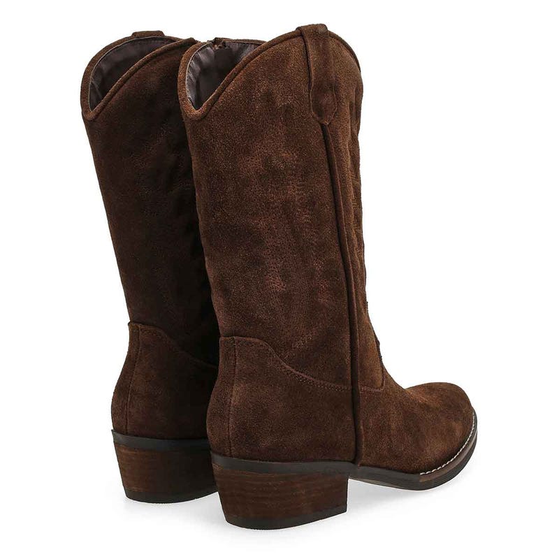 Women's  Addison Tall Suede Western Boot - Dark Brown