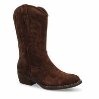 Women's  Addison Tall Suede Western Boot - Dark Brown