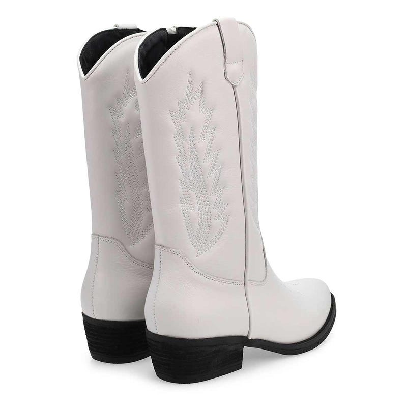 Women's Addison Tall Leather Western Boot - White