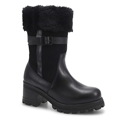 Botte d'hiver imperméable mi-mollet ALINA, noir, femmes