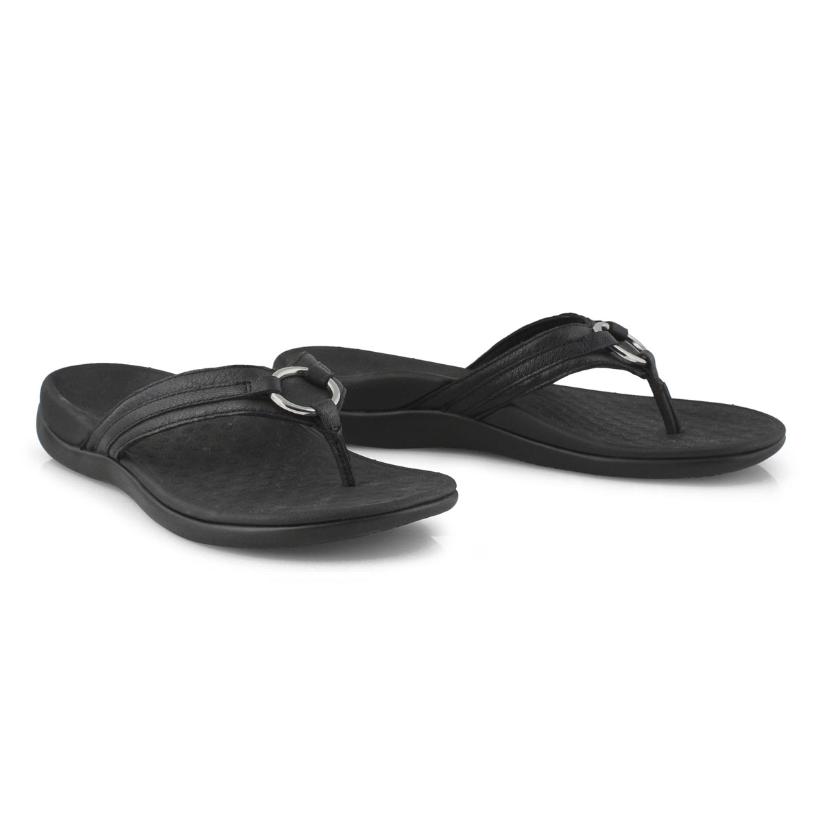 black and white thong sandals