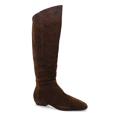 Lds Amias Knee High Suede Boot - Brown