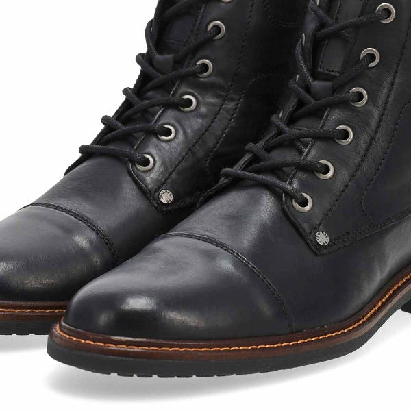 Men's Amon Leather Lace Up Ankle Boot - Black
