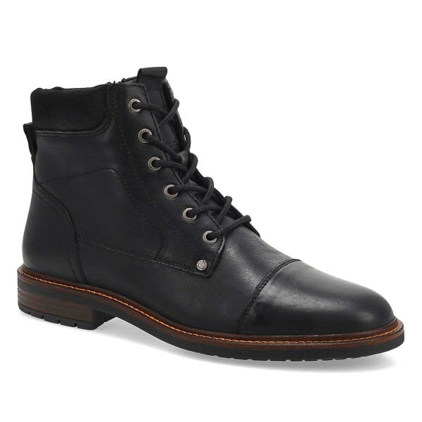 Men's Amon Leather Lace Up Ankle Boot - Black