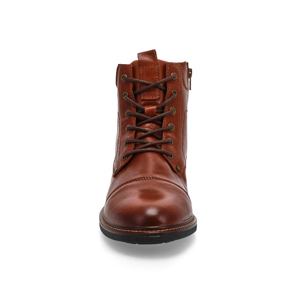 Men's Amon Leather Lace Up Ankle Boot - Argentina Red/Brown