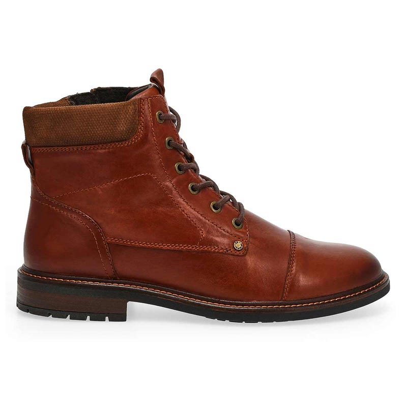 Men's Amon Leather Lace Up Ankle Boot - Argentina Red/Brown
