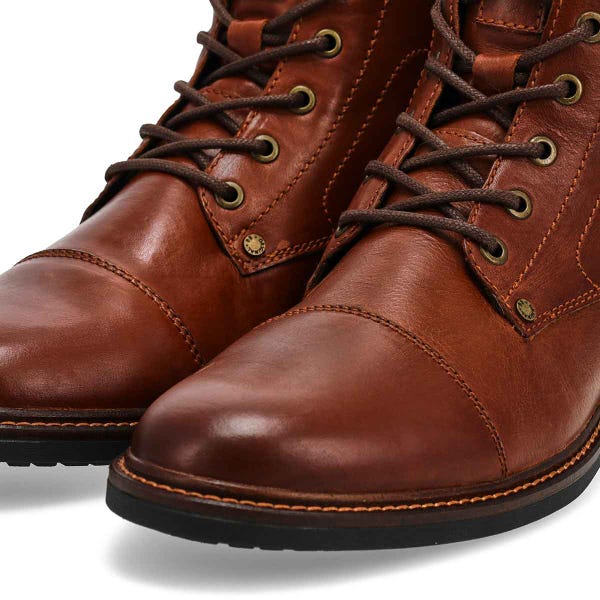 Men's Amon Leather Lace Up Ankle Boot - Argentina Red/Brown