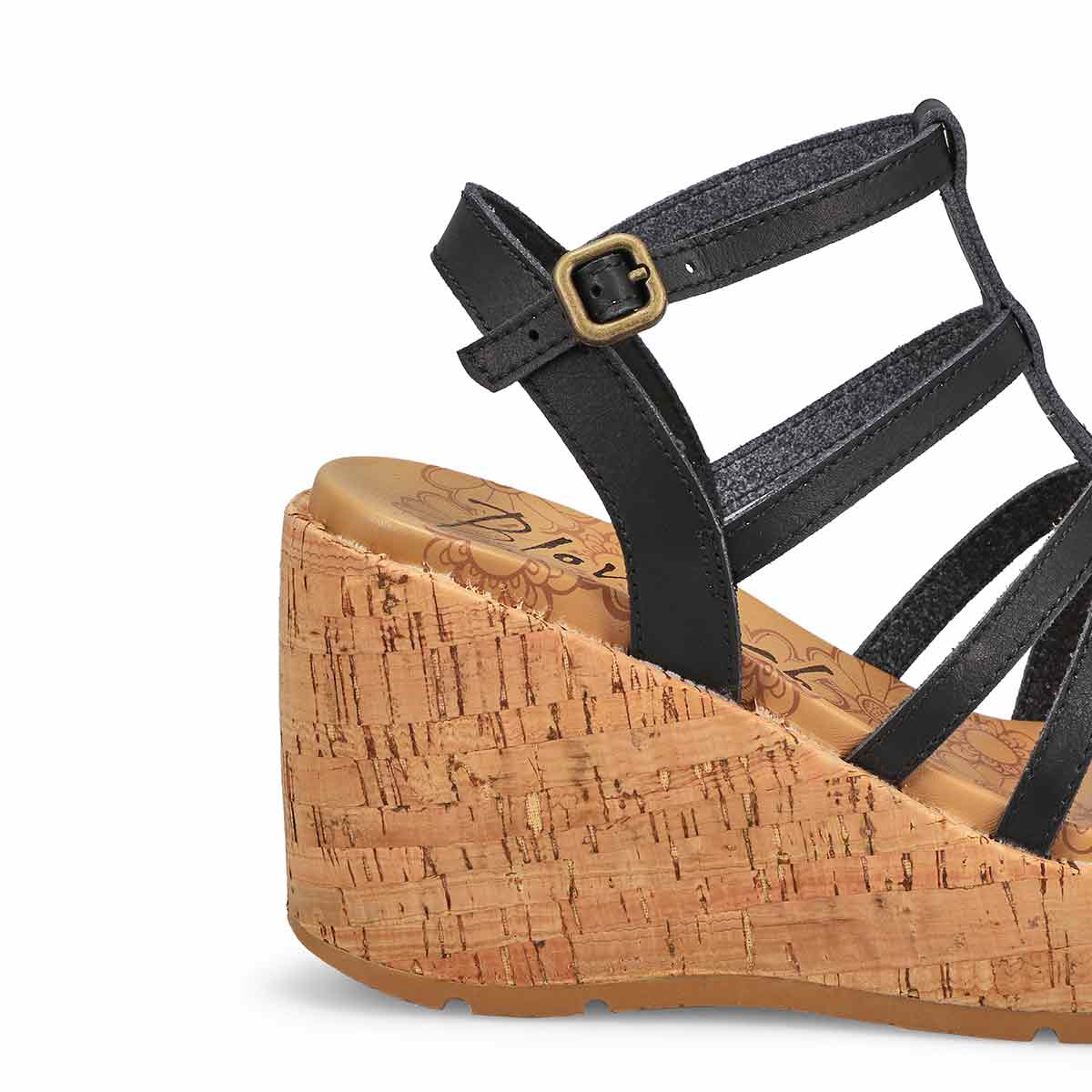 Ladies Bahamas Wedge Sandal - Black