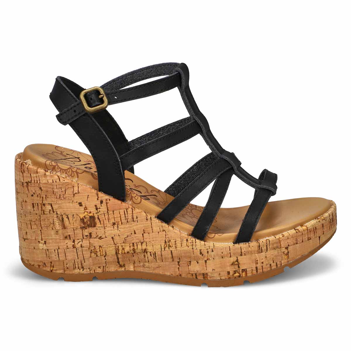 Ladies Bahamas Wedge Sandal - Black