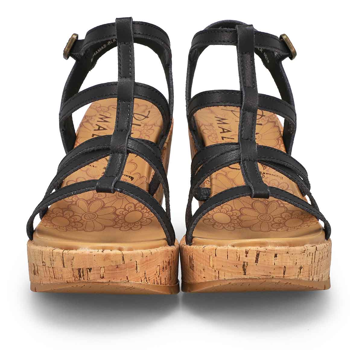 Ladies Bahamas Wedge Sandal - Black