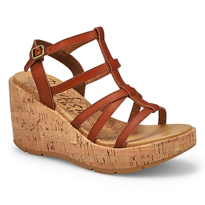 Lds Bahamas Wedge Sandal - Wood