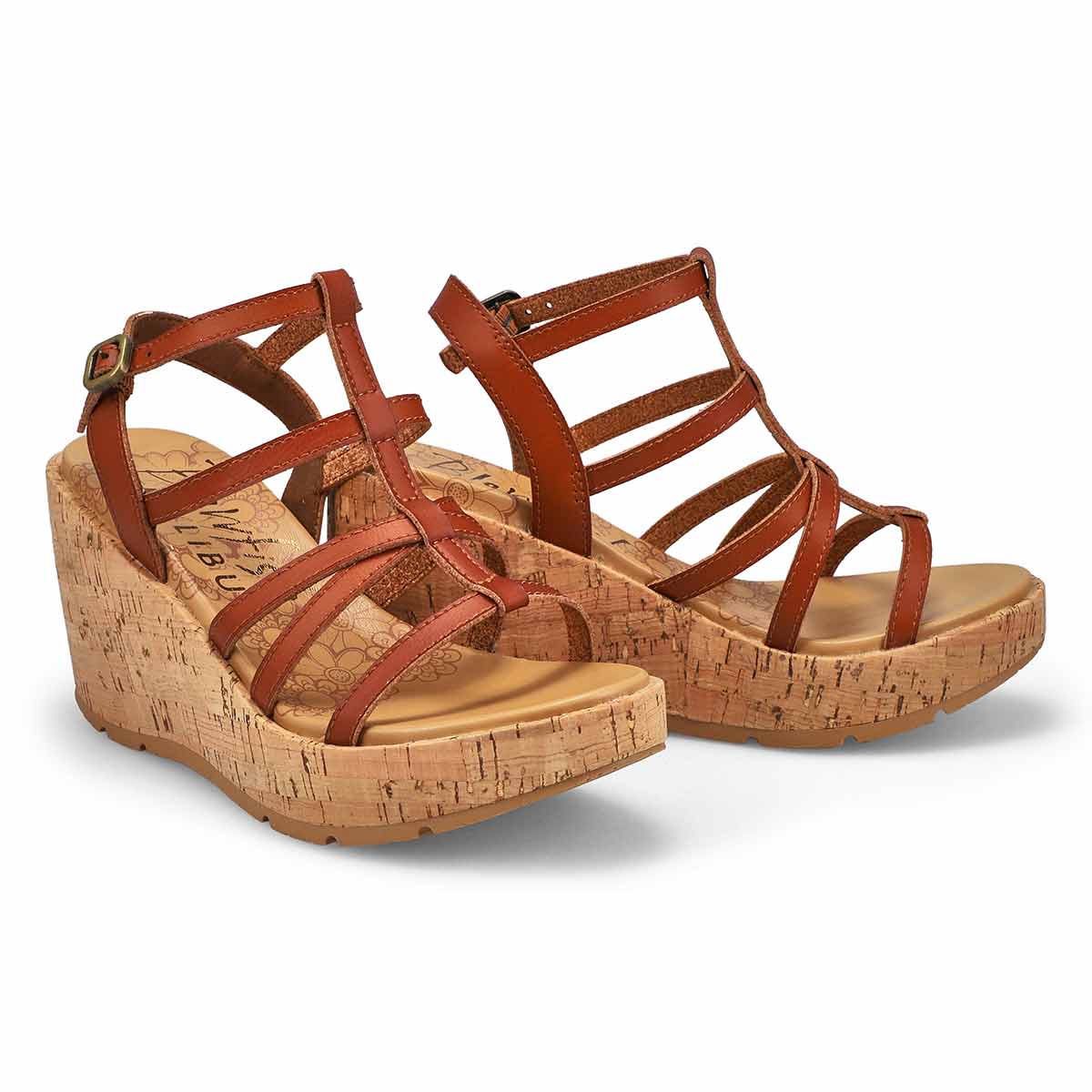 Ladies Bahamas Wedge Sandal - Wood