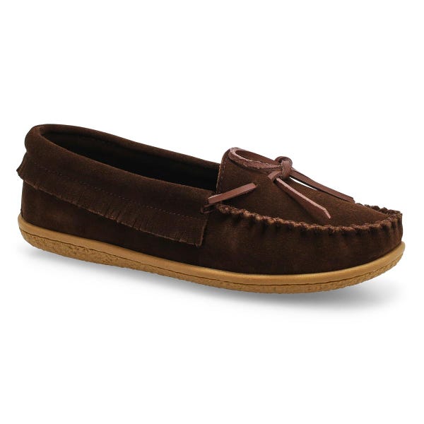 Ballerines SoftMoc Bali Fringe en suède pour femmes - Rootbeer