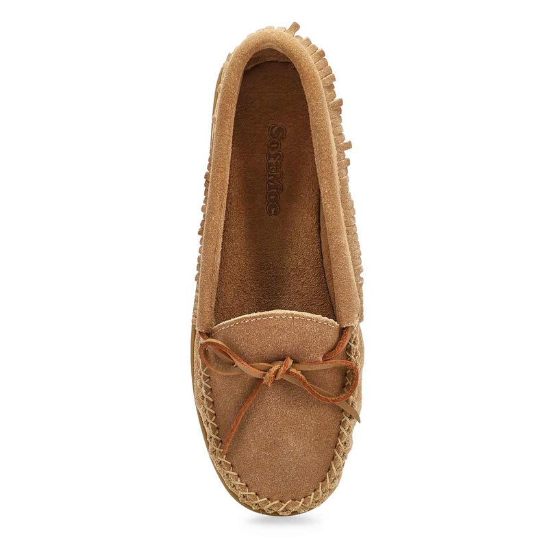 Ballerine SoftMoc Bali Fringe en suède pour femmes - Sable