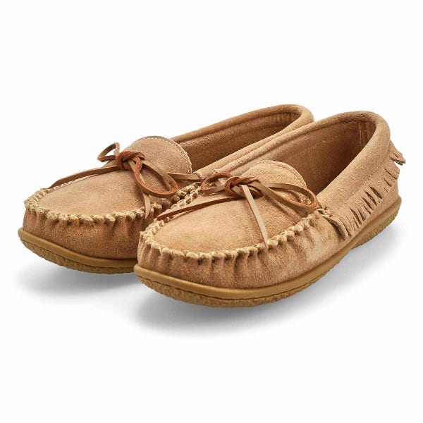 Ballerine SoftMoc Bali Fringe en suède pour femmes - Sable