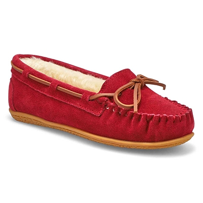 Lds Bali Supreme Suede Ballerina SoftMocs - Burgandy