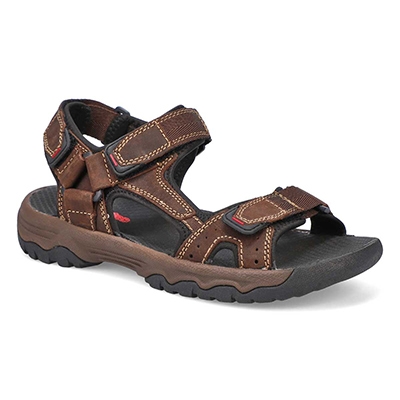 Mns Barney Hook And Loop Sandal - Brown