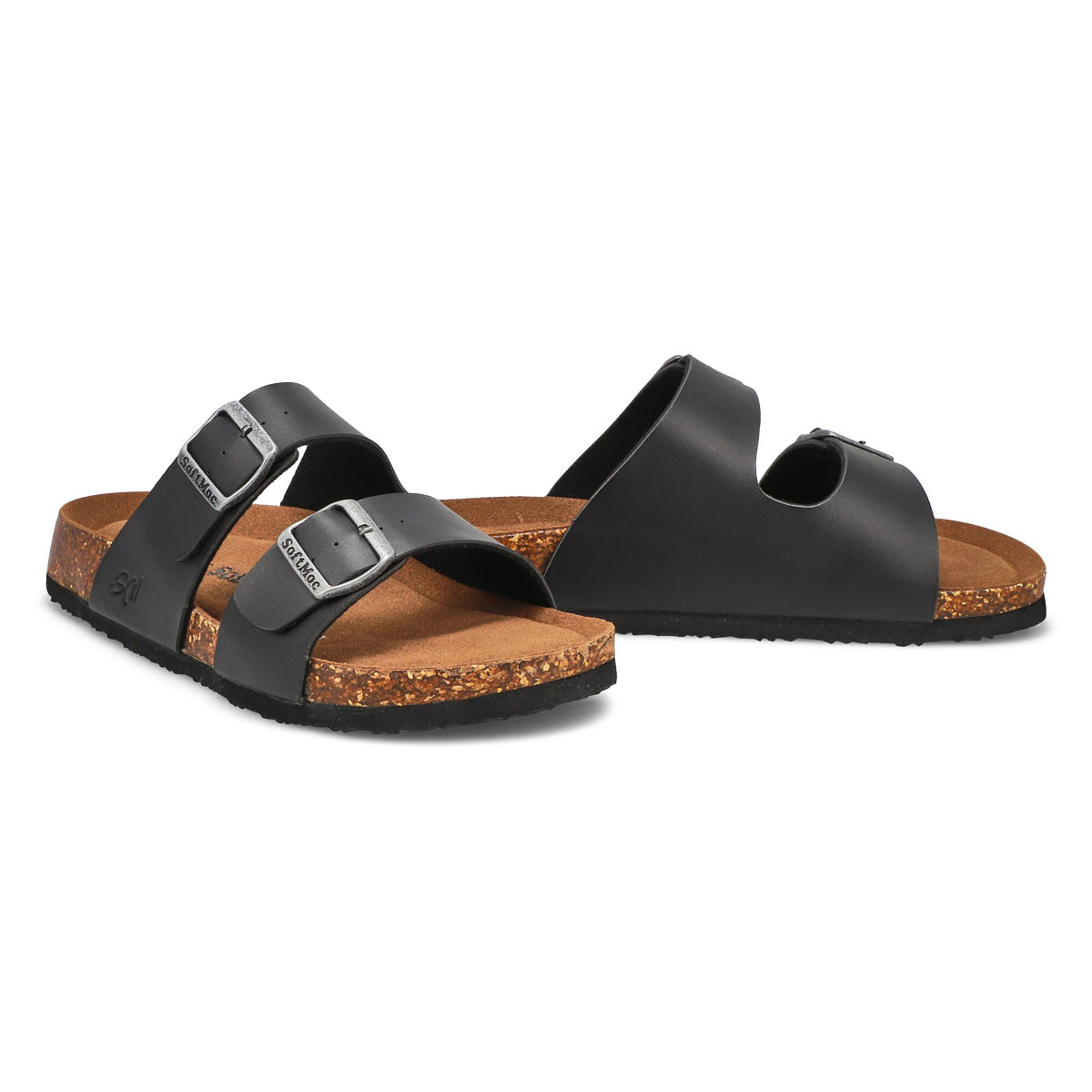 Men's Baz Smooth PU Memory Foam Sandal - Black