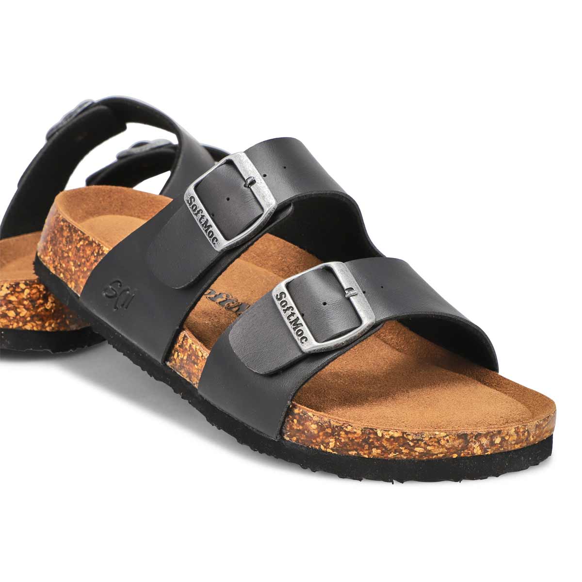 Men's Baz Smooth PU Memory Foam Sandal - Black