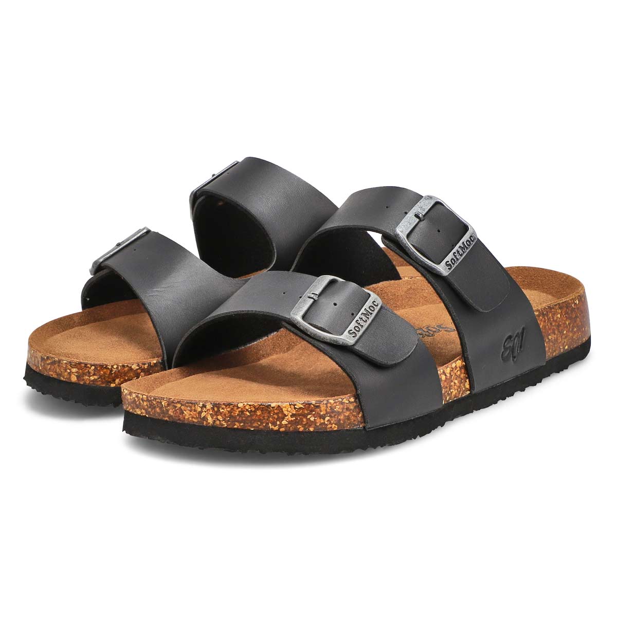 Men's Baz Smooth PU Memory Foam Sandal - Black