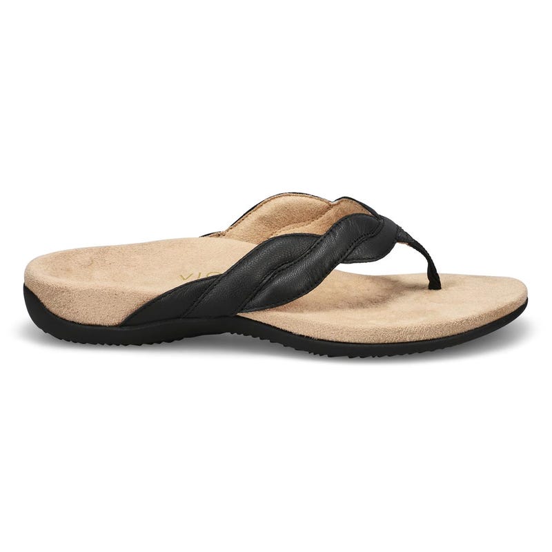 Women's Bella Braid Thong Sandal - Black