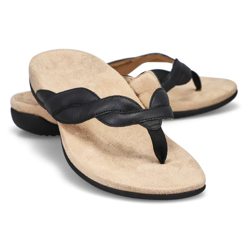 Women's Bella Braid Thong Sandal - Black