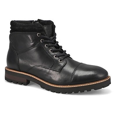 Mns Bennett Leather Lace Up Ankle Boot - Black
