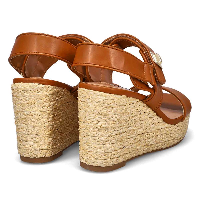 Women's  Best Ankle Strap Wedge Sandal - Cognac