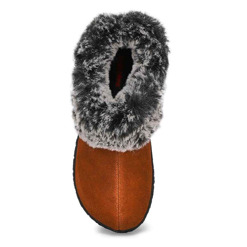 Pantoufle en suède à talon ouvert BETH, havane foncé, femmes