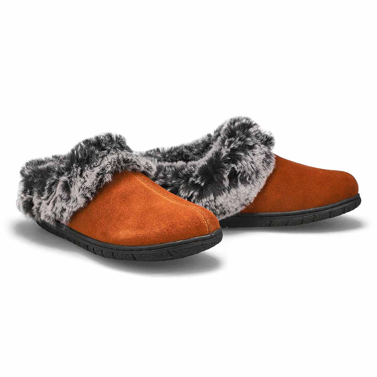 Women's Beth Open Back Suede Slipper - Dark Tan