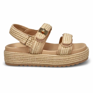 Women's  Big Mona Platform Sandal - Natural Raffia