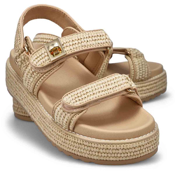 Sandale à plateforme BIG MONA, raphia naturel, femmes