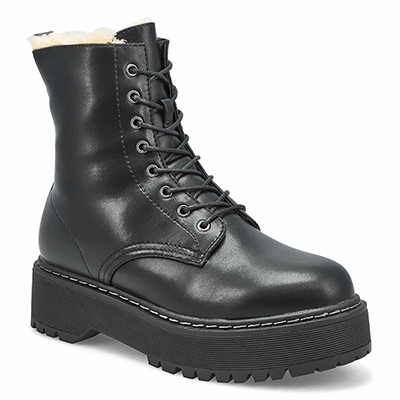 Lds Bolero Lined Combat Boot - Black