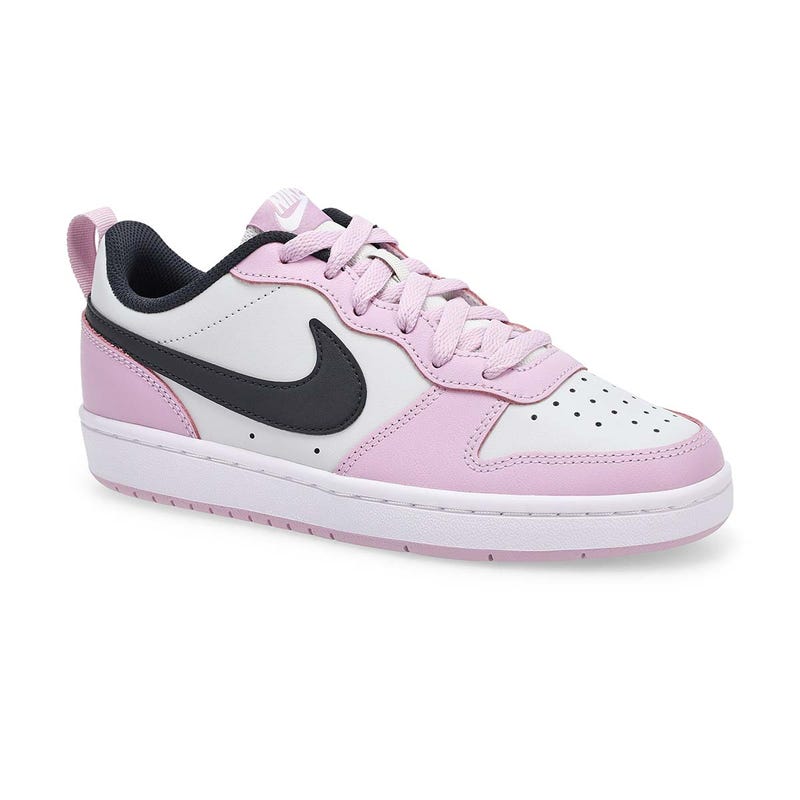 Espadrille Nike Kids Court Borough Low 2 pour filles, Poussière de photon/noir glacé/blanc.