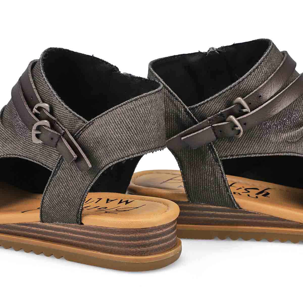 Women's Butterfly Casual Sandal - Washed Black Denim