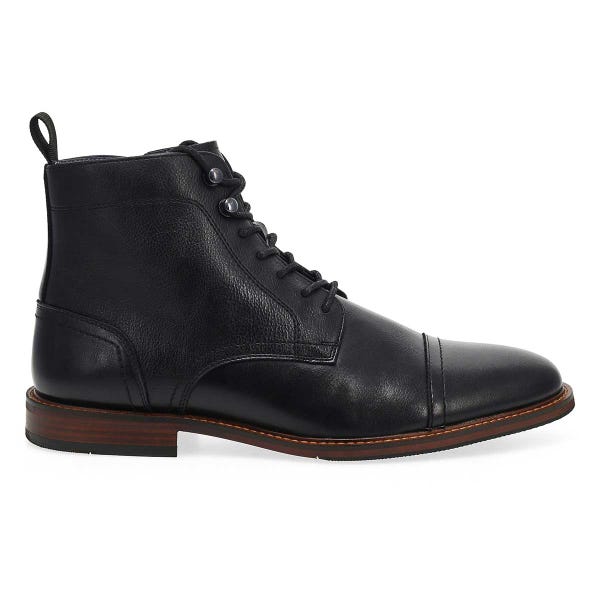 Men's  Captain Leather Lace Up Casual Boot - Black