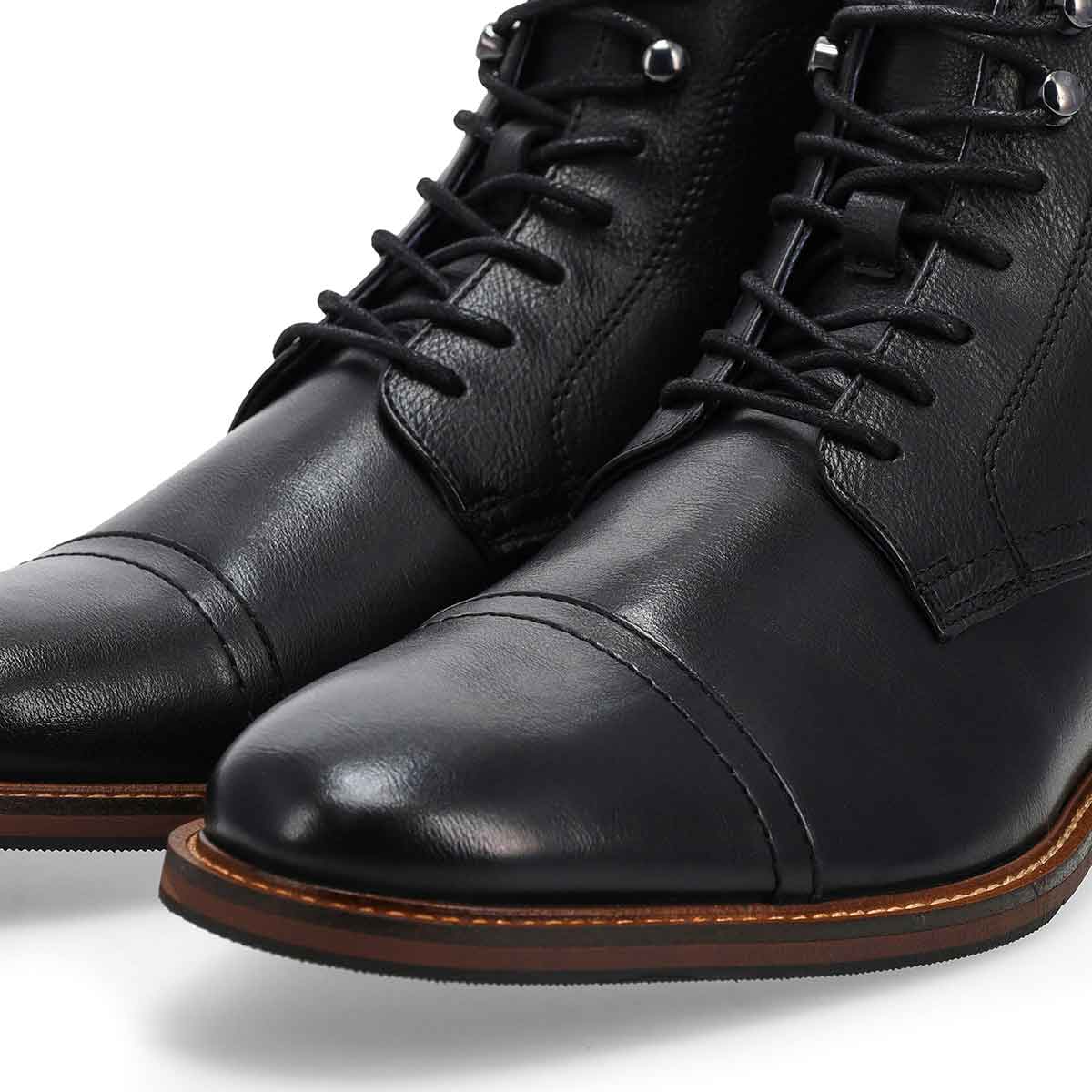 Men's  Captain Leather Lace Up Casual Boot - Black