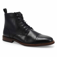 Botte décontractée en cuir à lacets CAPTAIN, noir, hommes