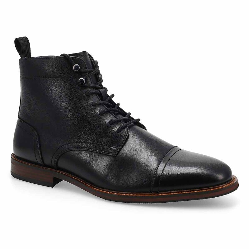 Men's  Captain Leather Lace Up Casual Boot - Black