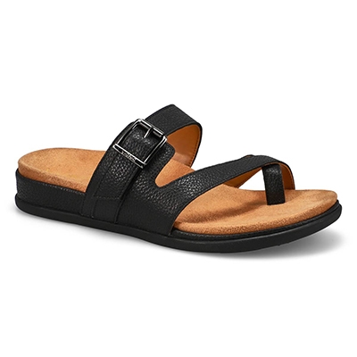 Lds Carmela Two Strap Casual Sandal - Black