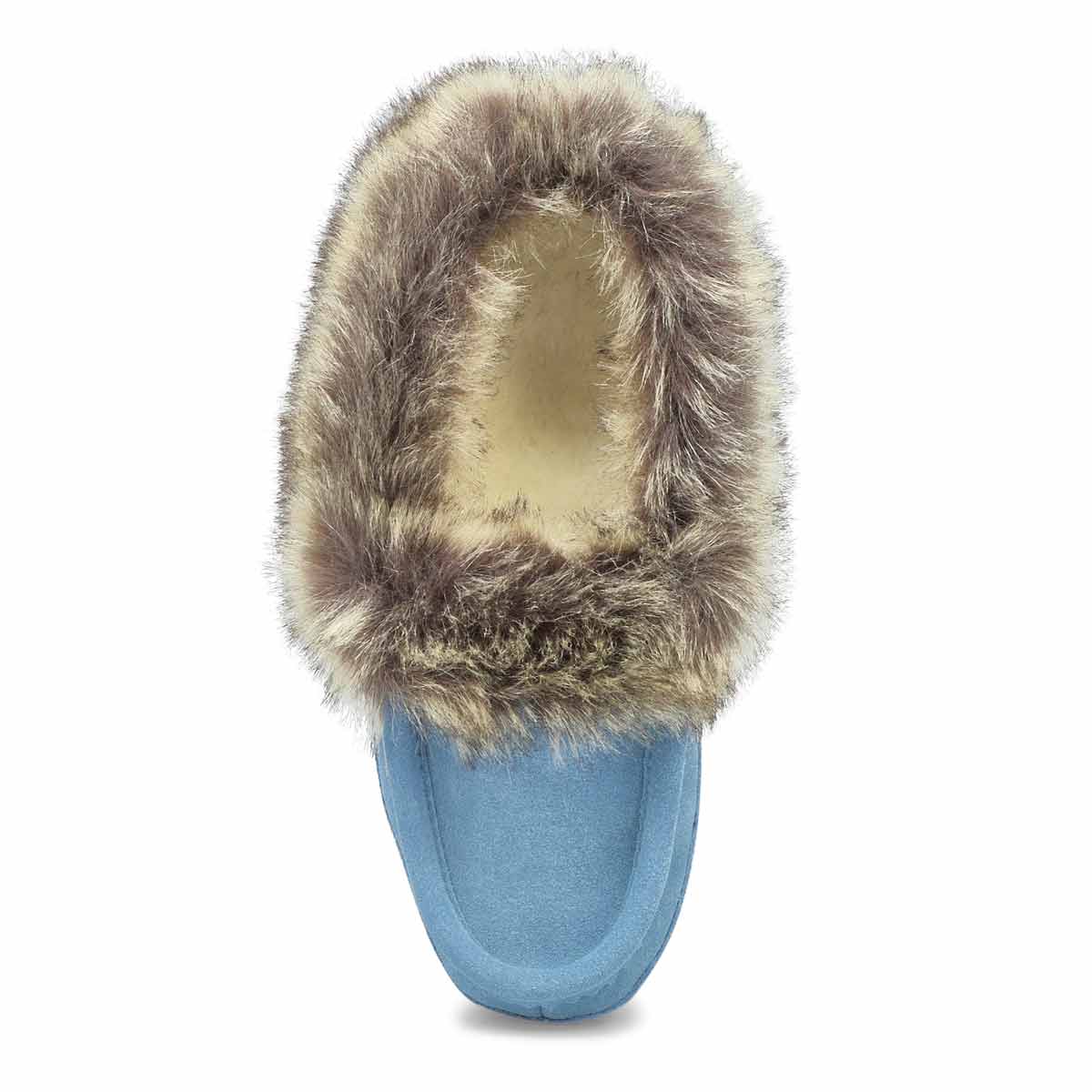 Women's Carrot 5 Faux Fur SoftMocs - Light Blue