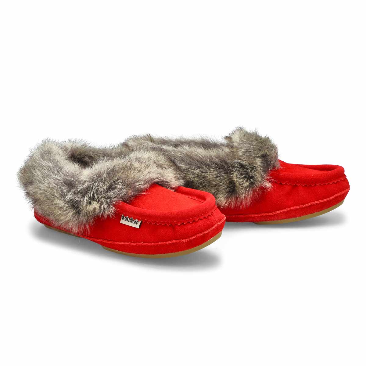 Women's Carrot 5 Faux Fur Moccasin - Red