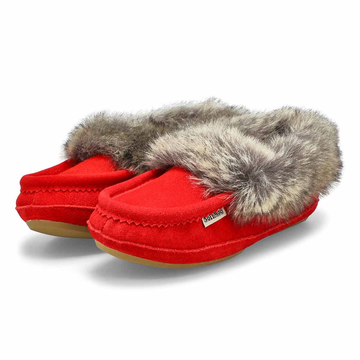 Women's Carrot 5 Faux Fur SoftMocs - Red