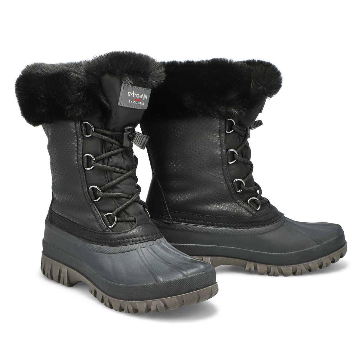black waterproof winter boots