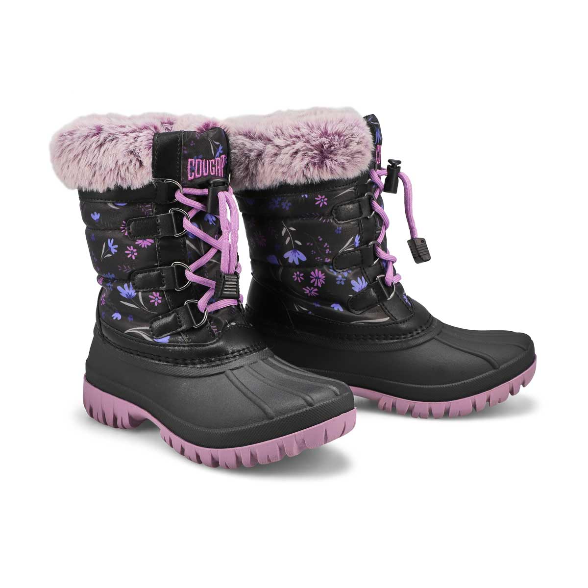 Girls' Charm Pull On Waterproof Winter Boot - Black